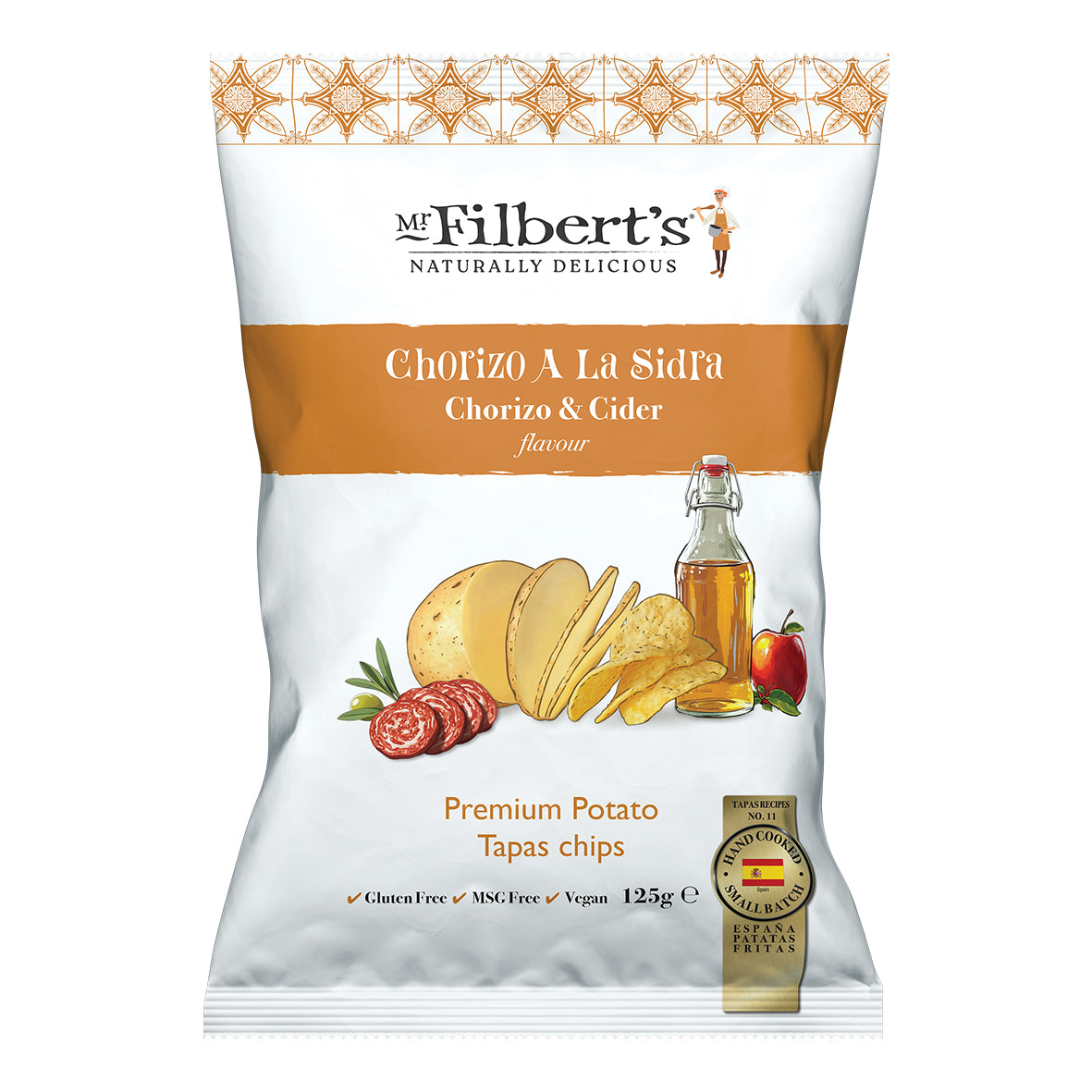 Mr Filbert's Chorizo & Cider Premium Potato Tapas Crisps 125g